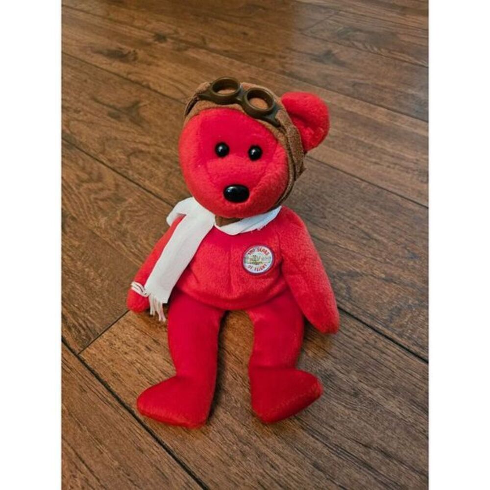 Ty‎ Beanie Baby Bearon Bear "100 Years of Flight" Red Pilot 2003